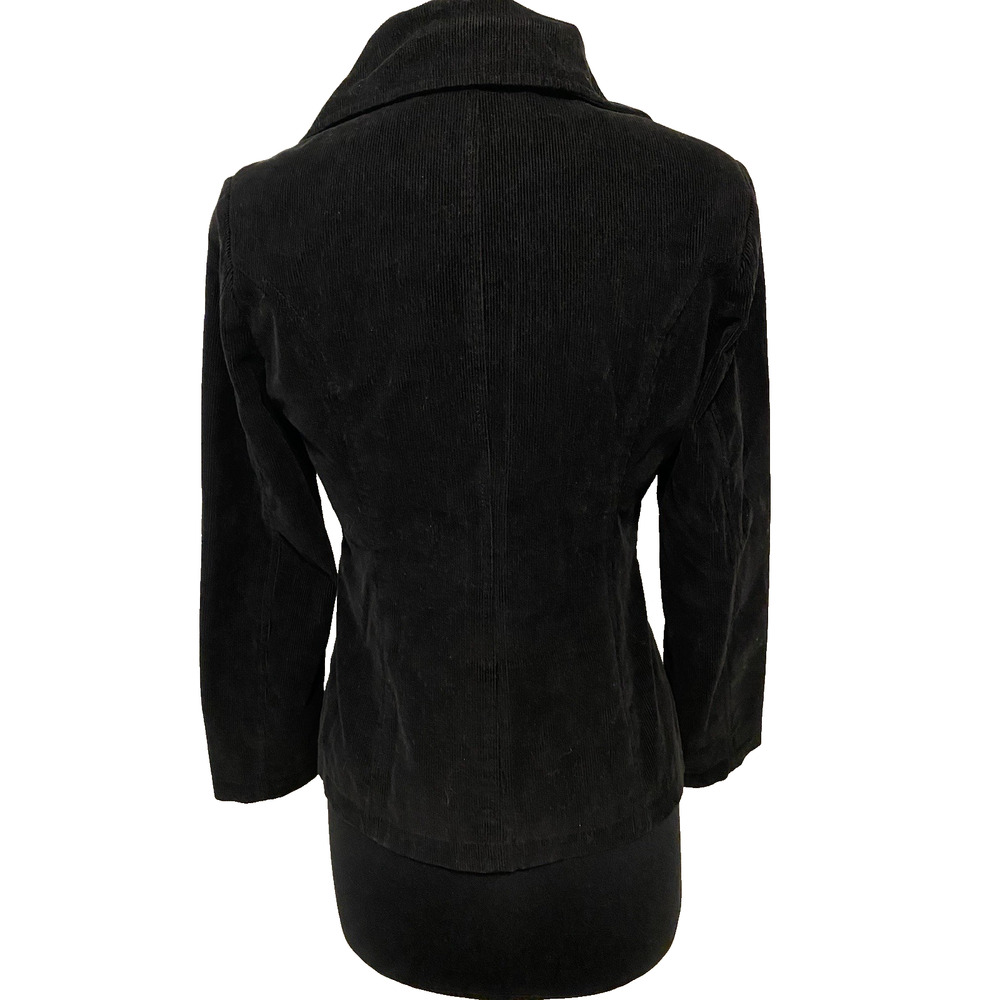 Black Double-Breasted Women's Corduroy Jacket - Picture 4 of 16